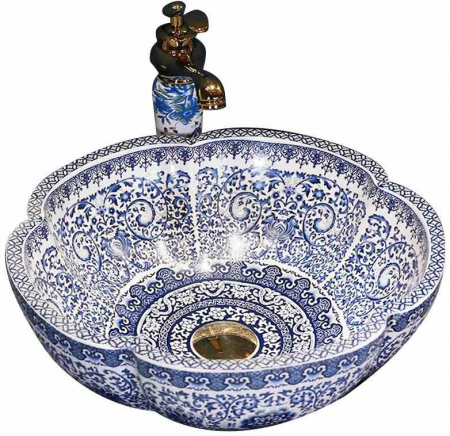 CHIUVETE / LAVOARE - Lavoar baie pe blat formă rotundă lungime 42 cm culoare multicolor model Vivien