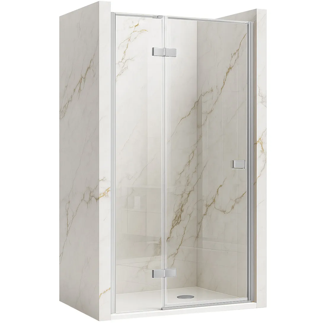 Uși cabină duș - Ușă duș batantă 90 cm finisaj crom lucios sticlă securizată de 6 mm model Atlas Left Chrome