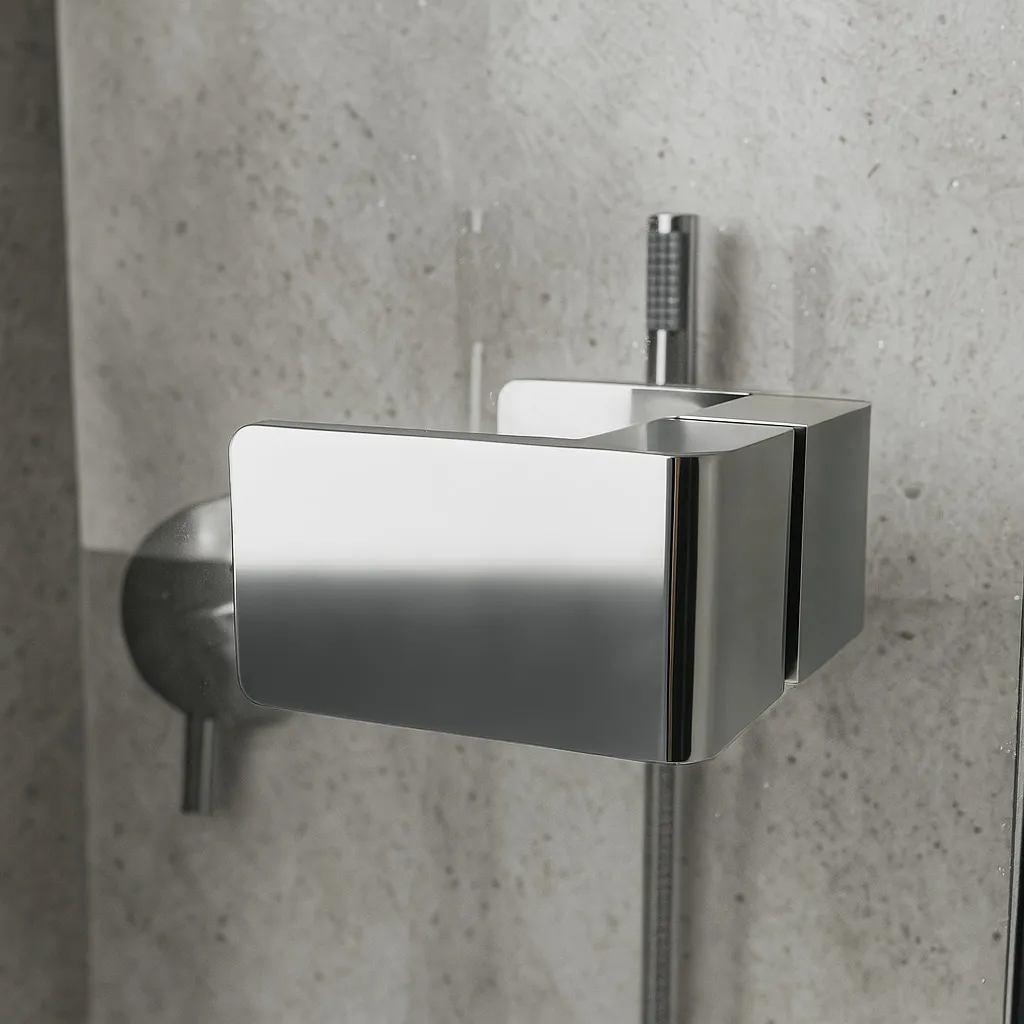Ușă duș batantă 120 cm finisaj crom lucios sticlă securizată de 6 mm model Atlas Left Chrome [3]