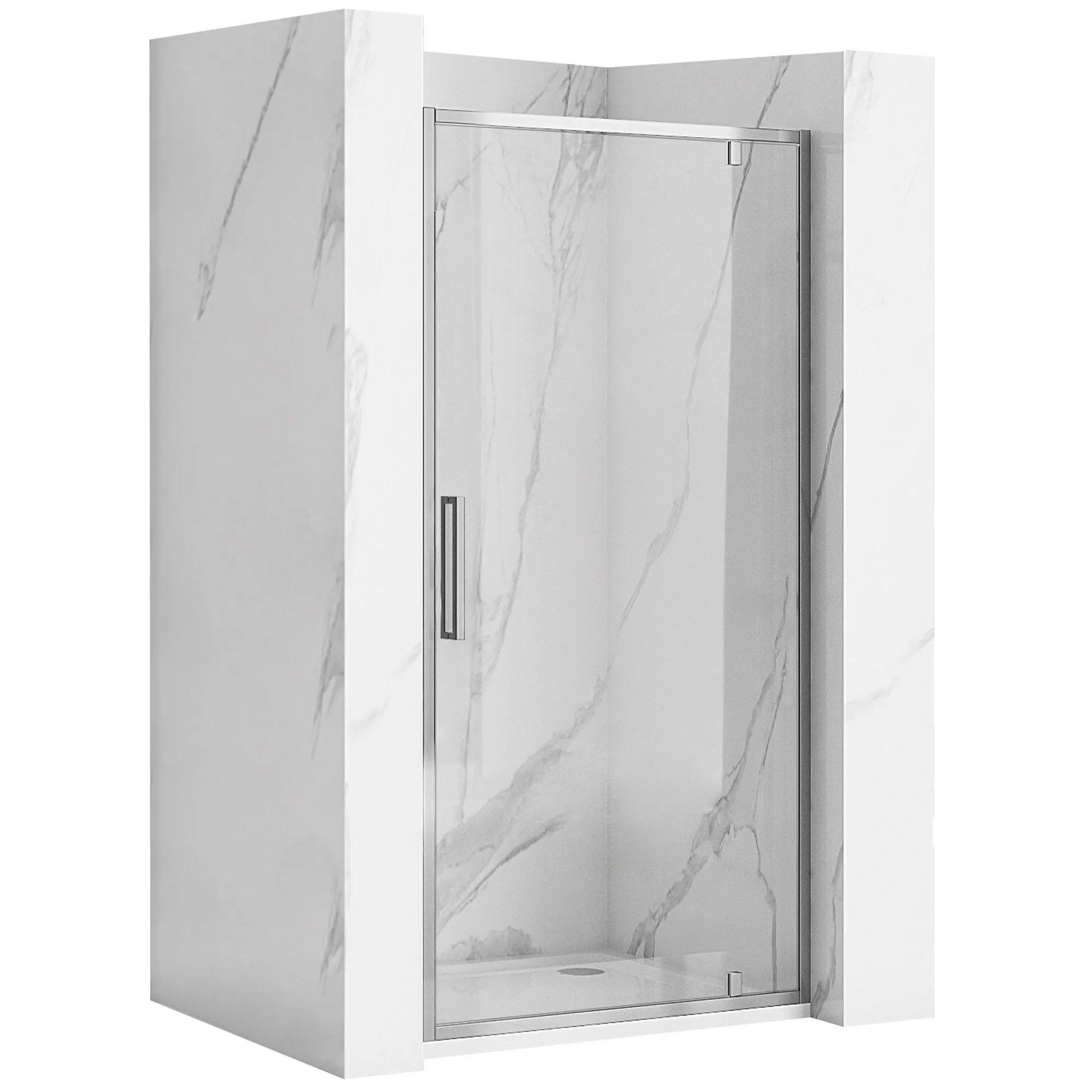 Ușă cabină duș batantă 100 cm culoare crom lucios sticlă securizată de 6 mm model Rapid Swing Chrome