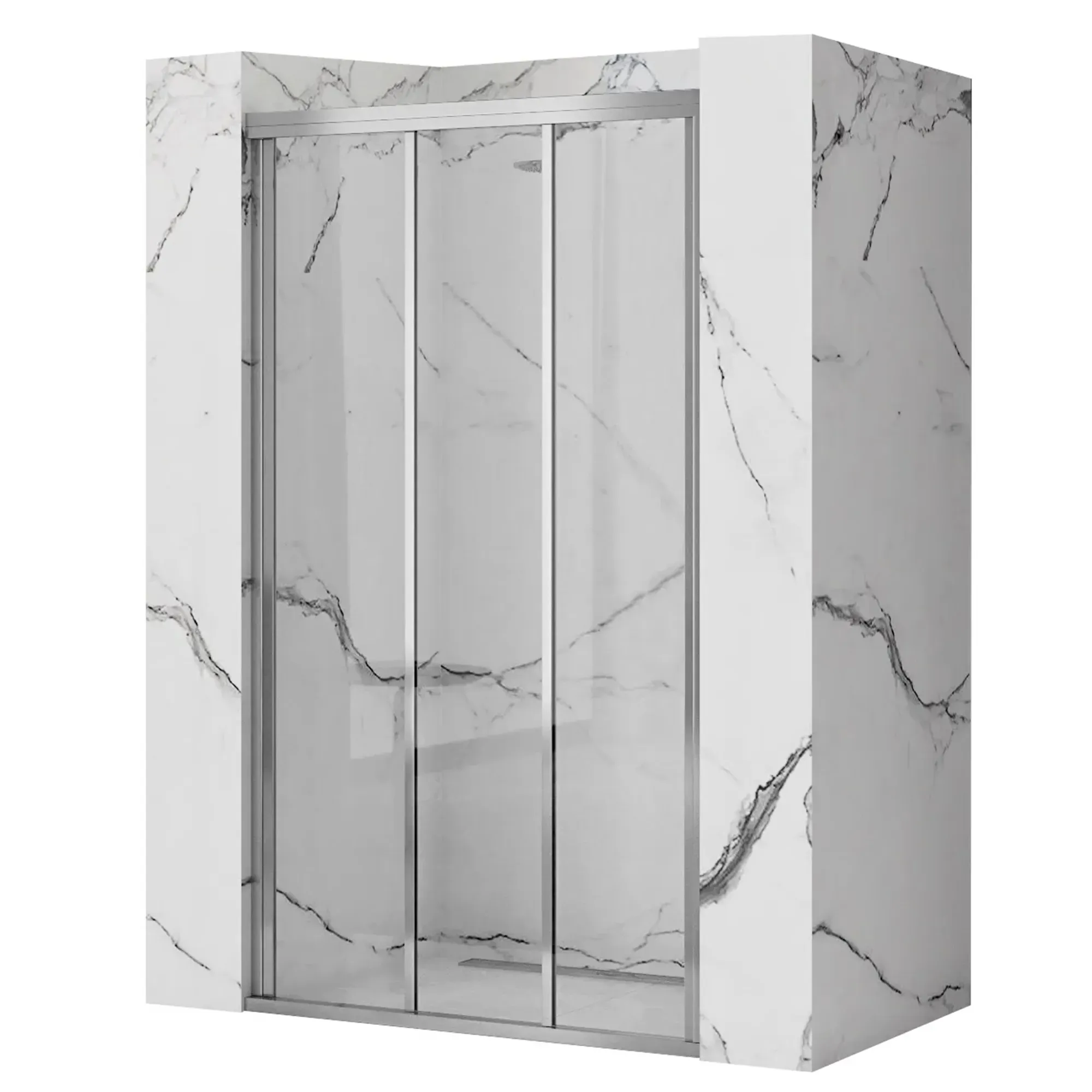 Uși cabină duș - Ușă duș culisantă mărime 130 cm culoare crom lucios sticlă securizată de 4 mm model Alex Chrome