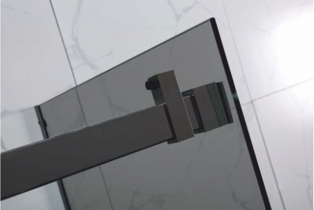 Ușă cabină duș culisantă mărime 125  - > 145 cm finisaj negru mat sticlă securizată de 8 mm fumurie model WST 01 [3]