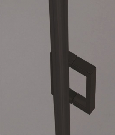 Ușă cabină duș batantă 120 cm finisaj negru mat sticlă securizată de 8 mm fumurie model WST 02 [1]