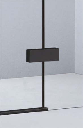 Ușă duș batantă 120 cm finisaj negru mat sticlă securizată de 8 mm model WST 02 [2]