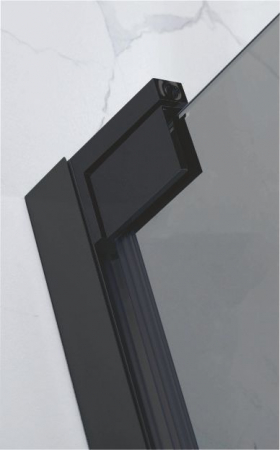 Ușă duș batantă 80 cm finisaj negru mat sticlă securizată de 8 mm fumurie model WST 03 [2]