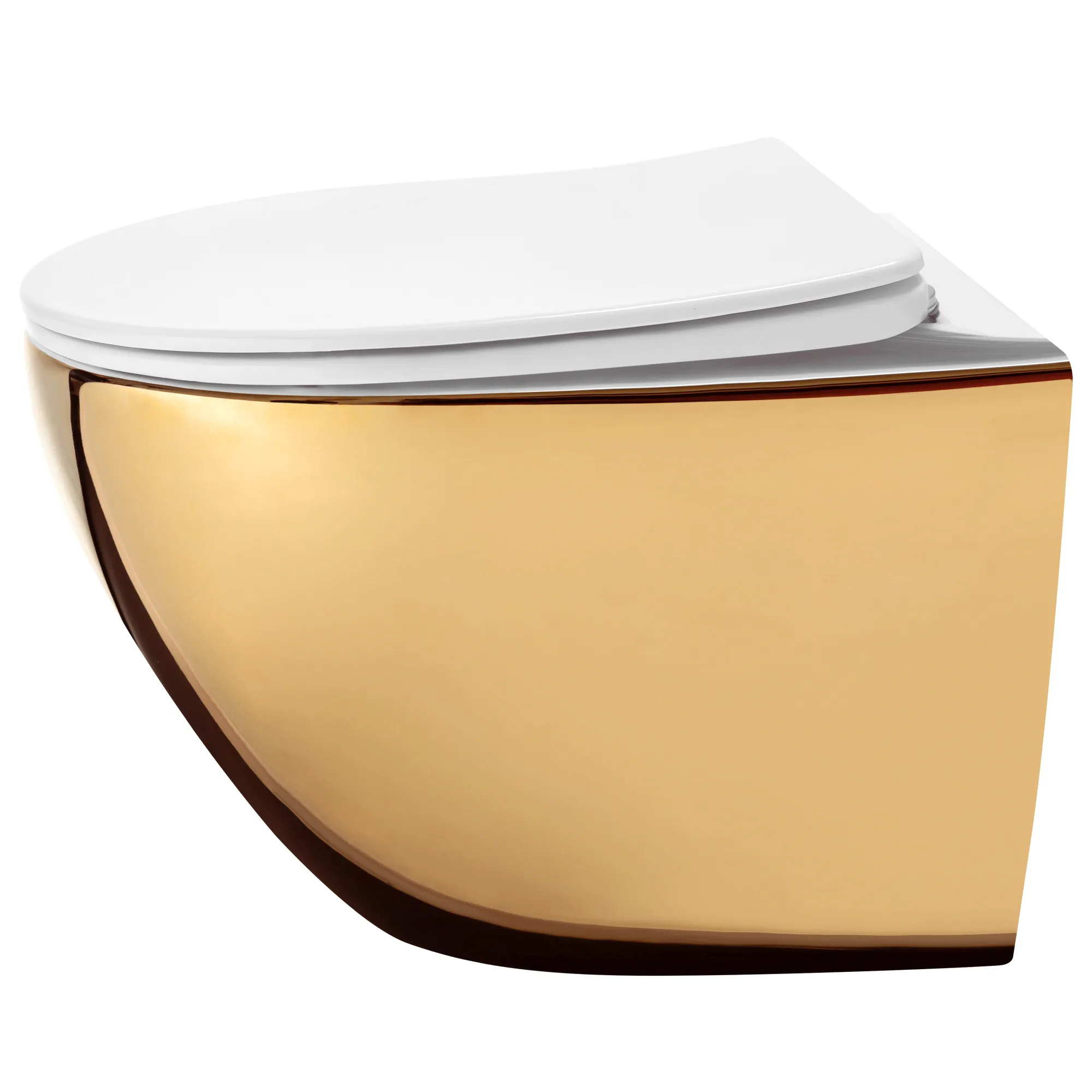 Vas wc suspendabil culoare aurie model Carlo Mini Rimless Duroplast Flat Gold White - Rea [3]