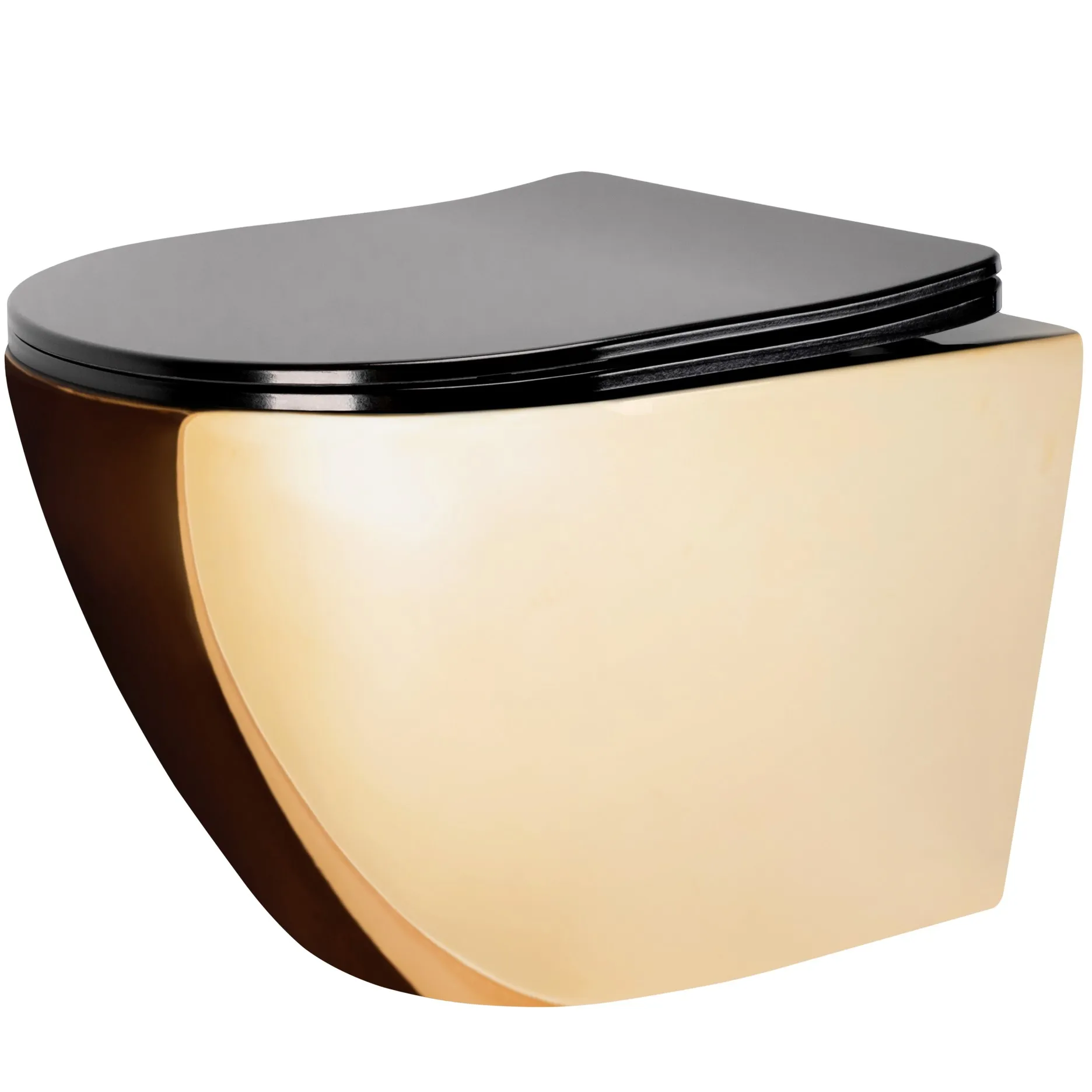 VASE WC ȘI BIDEURI - Vas wc suspendabil culoare auriu lucios model Carlo Mini Duroplast Gold Black