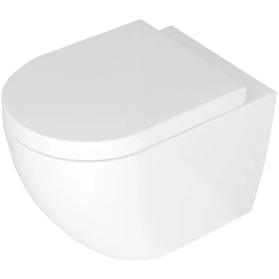 VASE WC ȘI BIDEURI - Vas wc suspendabil culoare alb model Carlo Mini Rimless Abs White - Rea