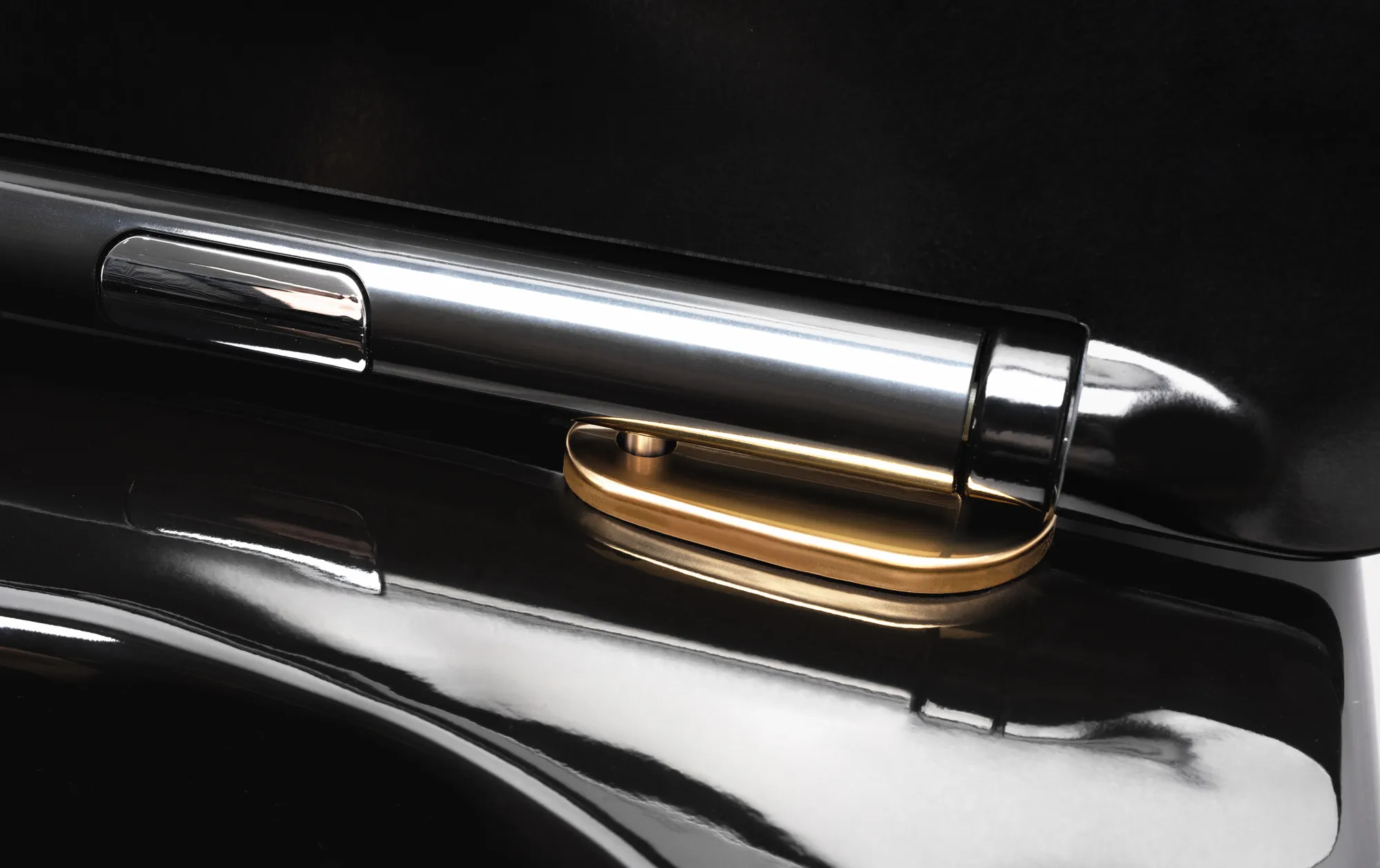Vas wc suspendabil culoare neagră model Carlo Mini Rimless Flat Black Gold Edge - Rea [4]