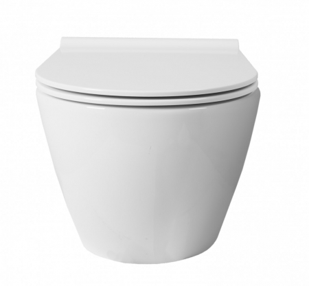 Vas wc suspendabil culoare alb model Carter Rimless Duroplast Slim White - Rea [1]