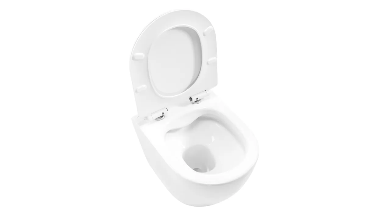 Vas wc suspendabil culoare alb model Carter Rimless Duroplast Slim White - Rea [4]