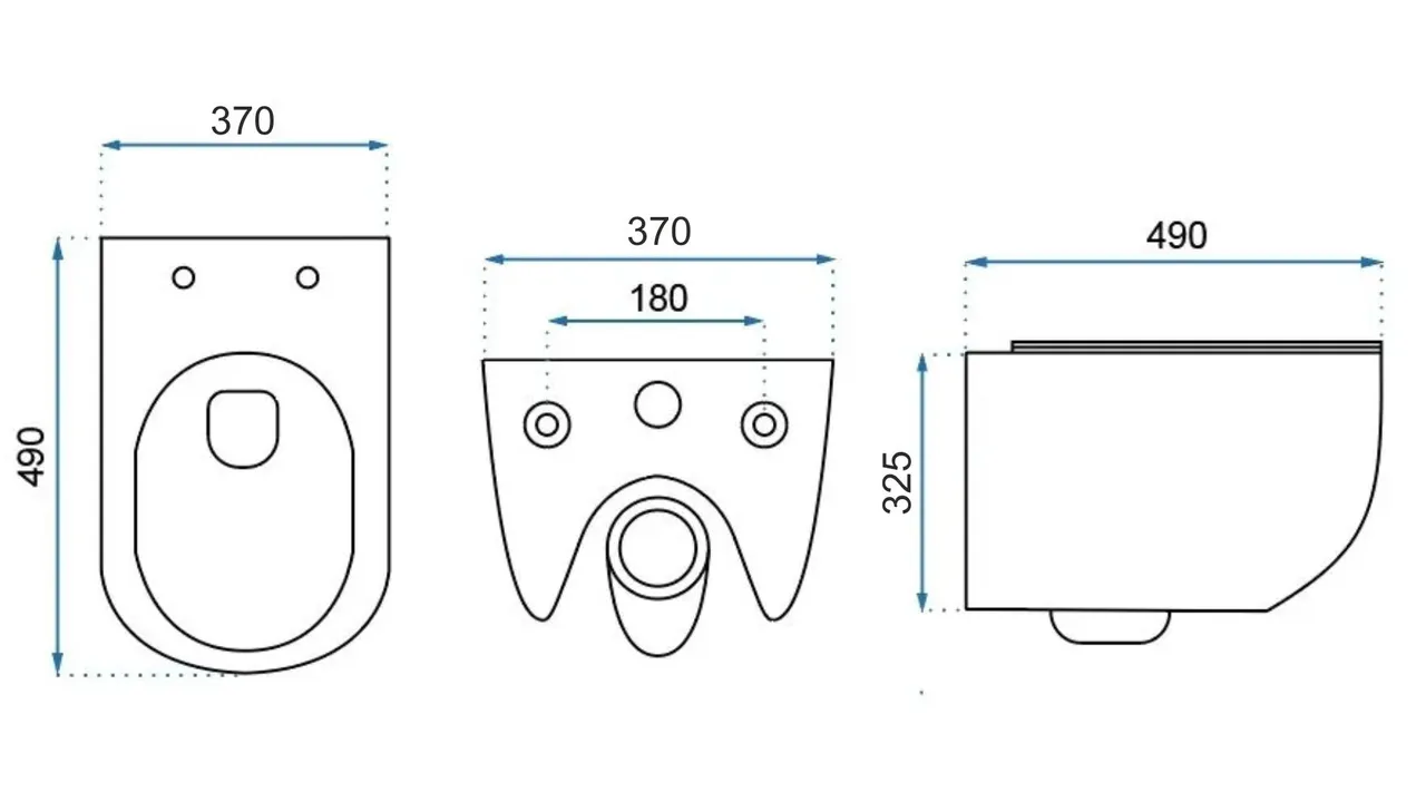 Vas wc suspendabil culoare alb model Carter Rimless Duroplast Slim White - Rea [6]