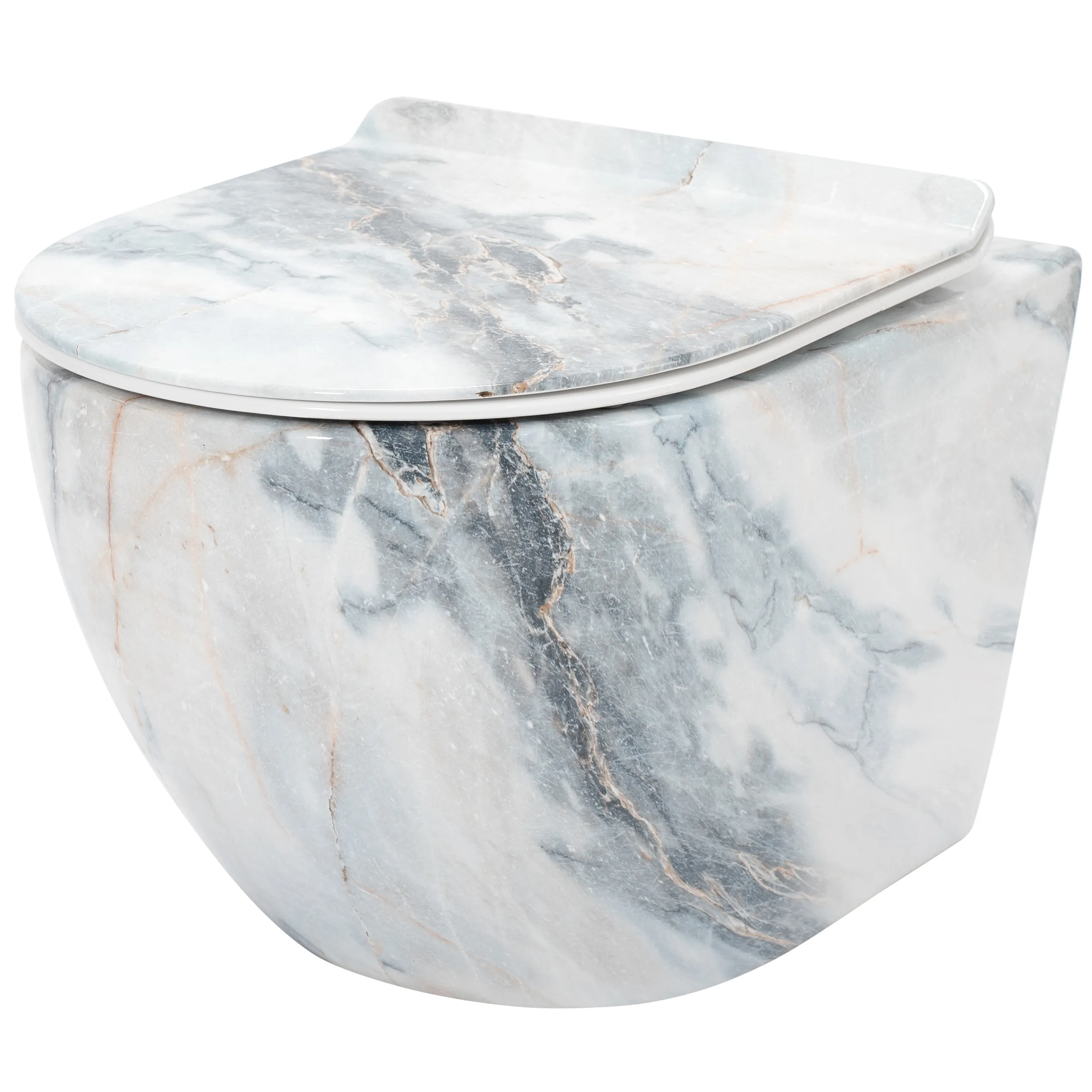 VASE WC ȘI BIDEURI - Vas wc suspendabil model Carlos Rimless Granit Shiny - Rea