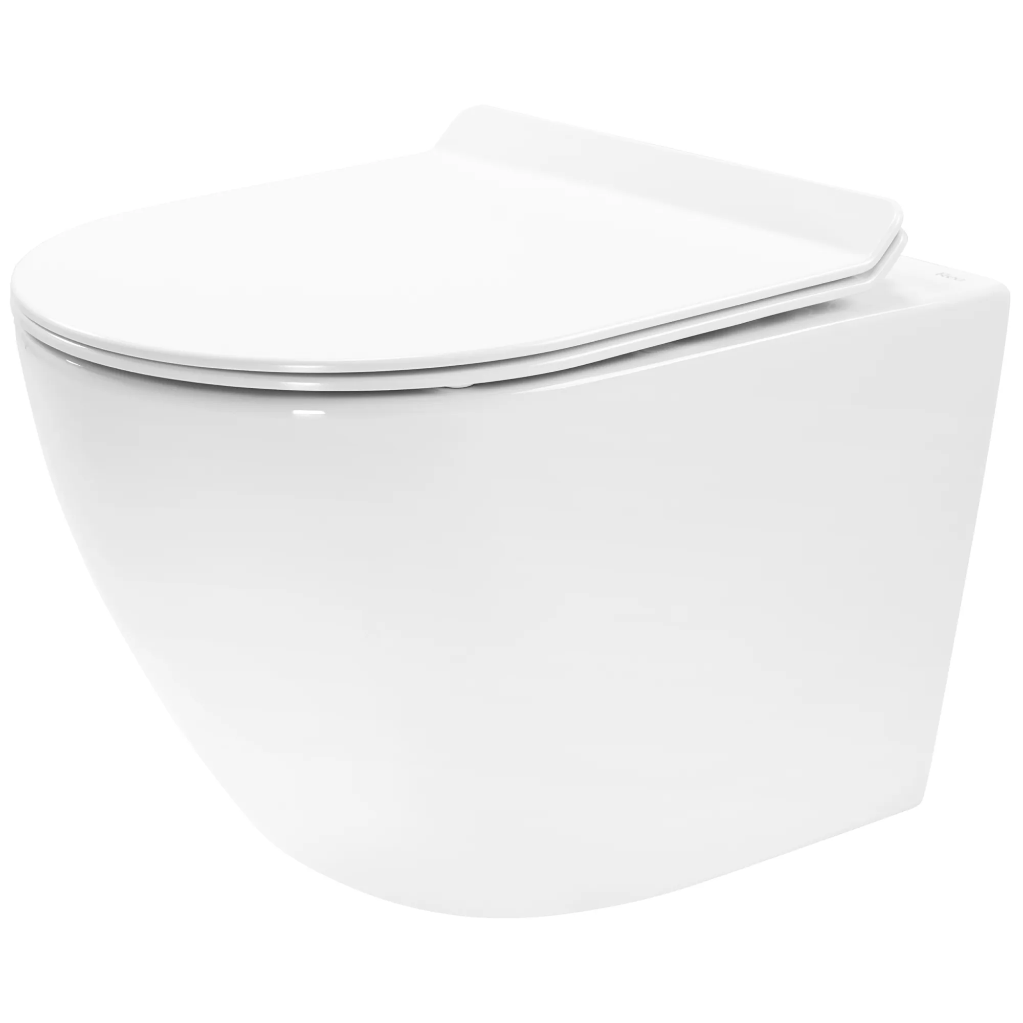 VASE WC ȘI BIDEURI - Vas wc suspendabil culoare alb model Carter Rimless Duroplast Slim White - Rea