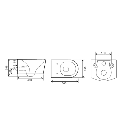 Vas wc suspendabil culoare alb model Laura Rimless White - Veldman [7]