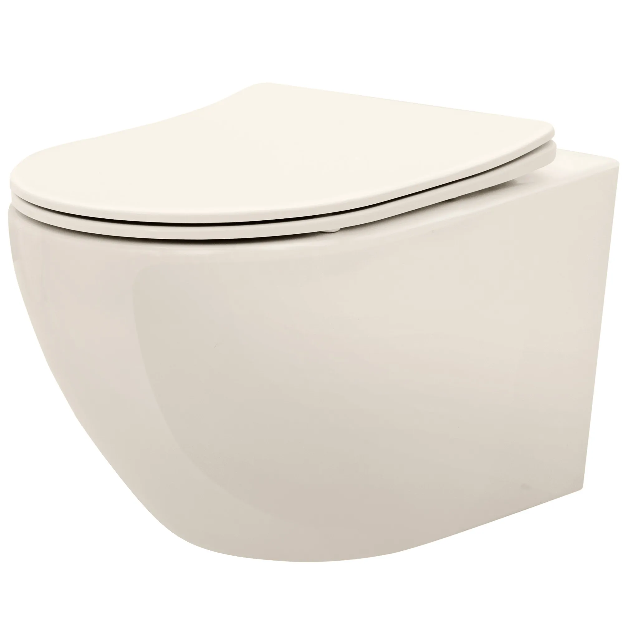 Vase wc - Vas wc suspendabil culoare ecru model Carlo Mini Rimless Ecru