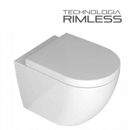 VASE WC ȘI BIDEURI - Vas wc suspendabil culoare alb model Vera Rimless White - Veldman