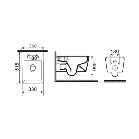 Vas wc suspendabil culoare alb model Imperia 2 Rimless White - Veldman [4]