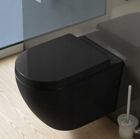 Vas wc  suspendabil culoare neagră model Vera Rimless Black - Veldman [2]