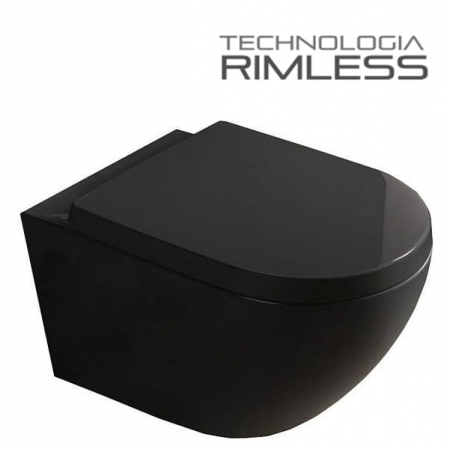 Vas wc  suspendabil culoare neagră model Vera Rimless Black - Veldman [1]