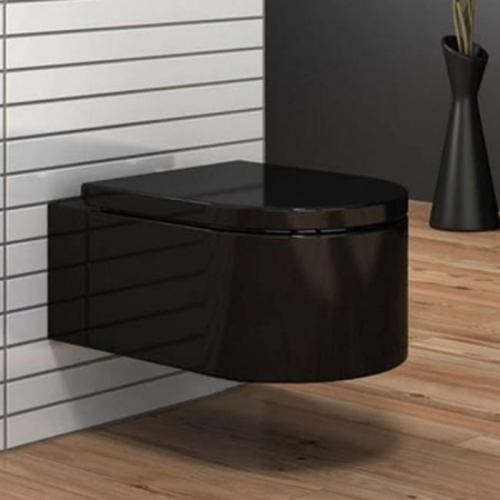 Vas wc suspendabil culoare neagră model Lorent Rimless Black - Veldman [1]