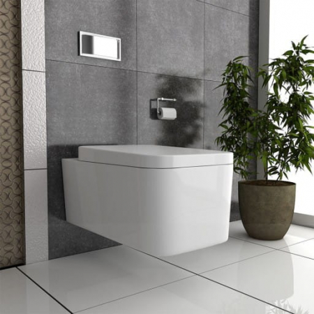 Vas wc suspendabil culoare alb model Cubic Rimless White - Veldman [6]