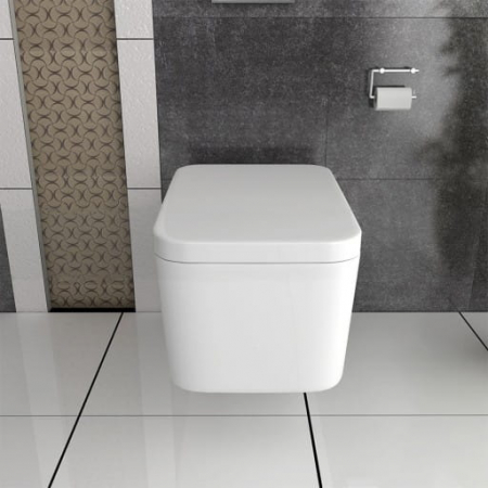 Vas wc suspendabil culoare alb model Cubic Rimless White - Veldman [4]
