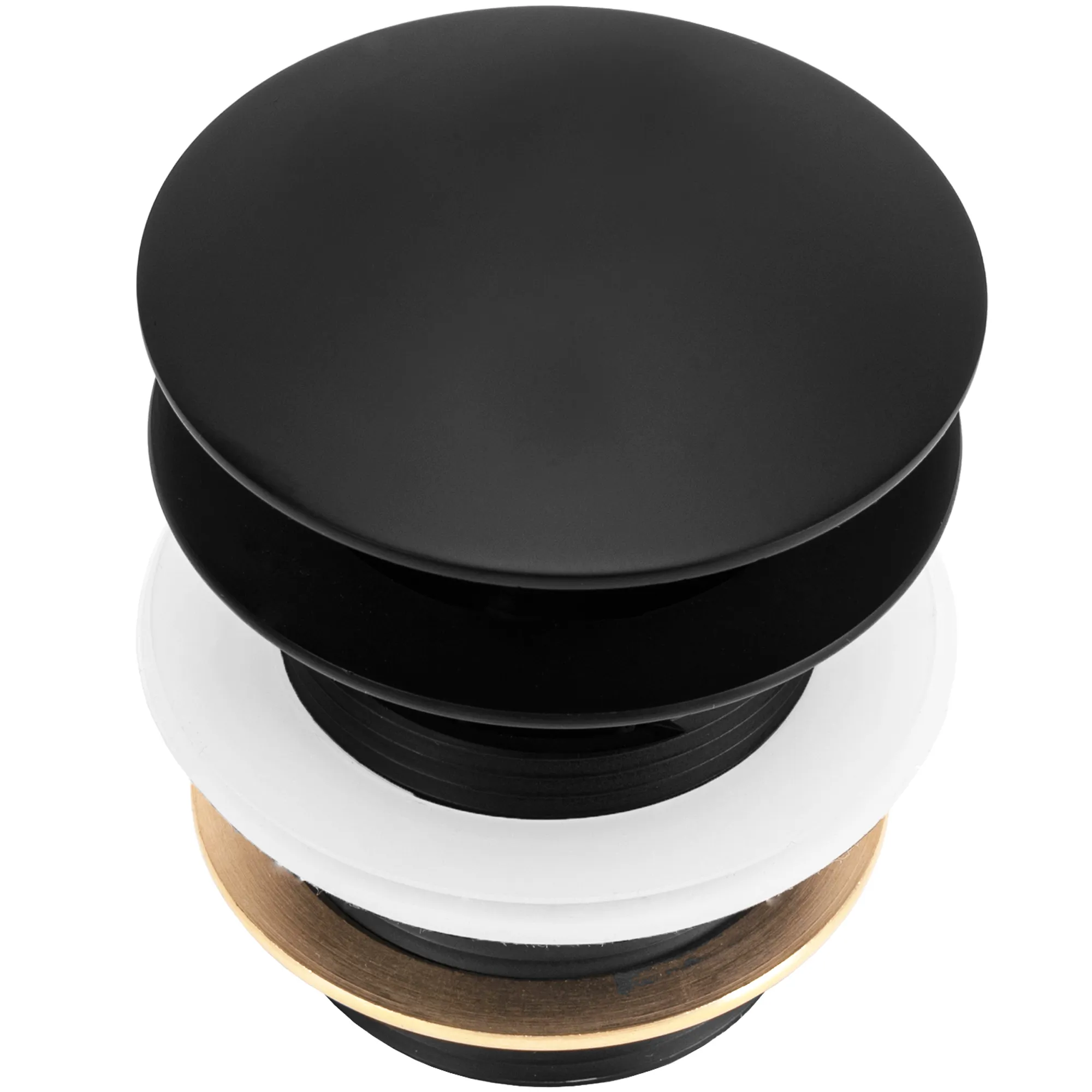 Dop pentru cadă universal culoare negru mat cu închidere click-clack model lung Ventil Black Matt [2]