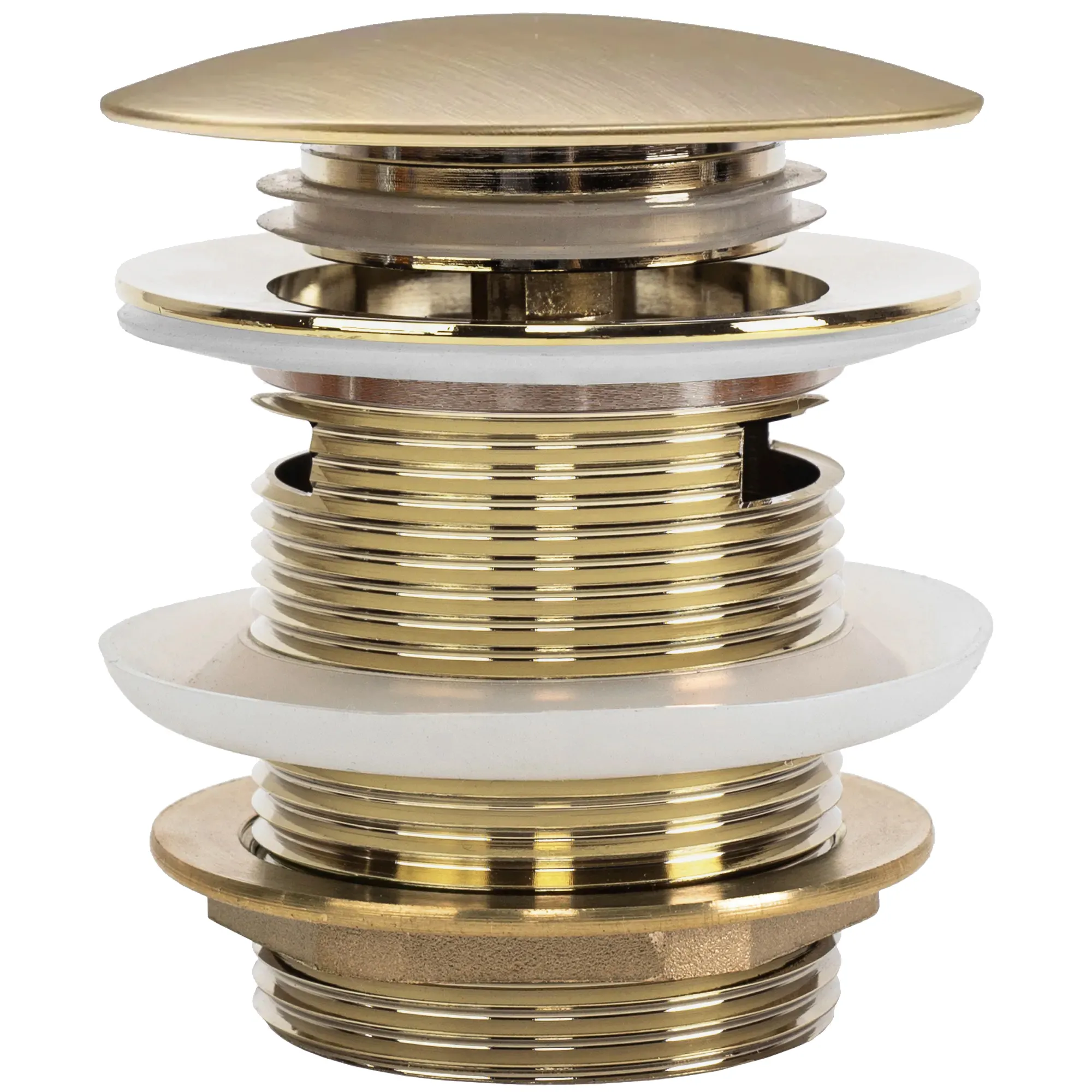 CHIUVETE / LAVOARE - Dop pentru cadă universal culoare auriu periat cu închidere click-clack model lung Ventil Brushed Gold