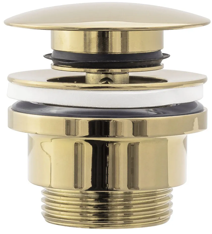 CHIUVETE / LAVOARE - Dop pentru lavoar universal culoare auriu lucios cu închidere click-clack model Ventil Gold