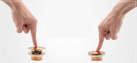 Dop pentru lavoar universal culoare roz auriu lucios cu închidere click-clack model Ventil Pink Gold [1]
