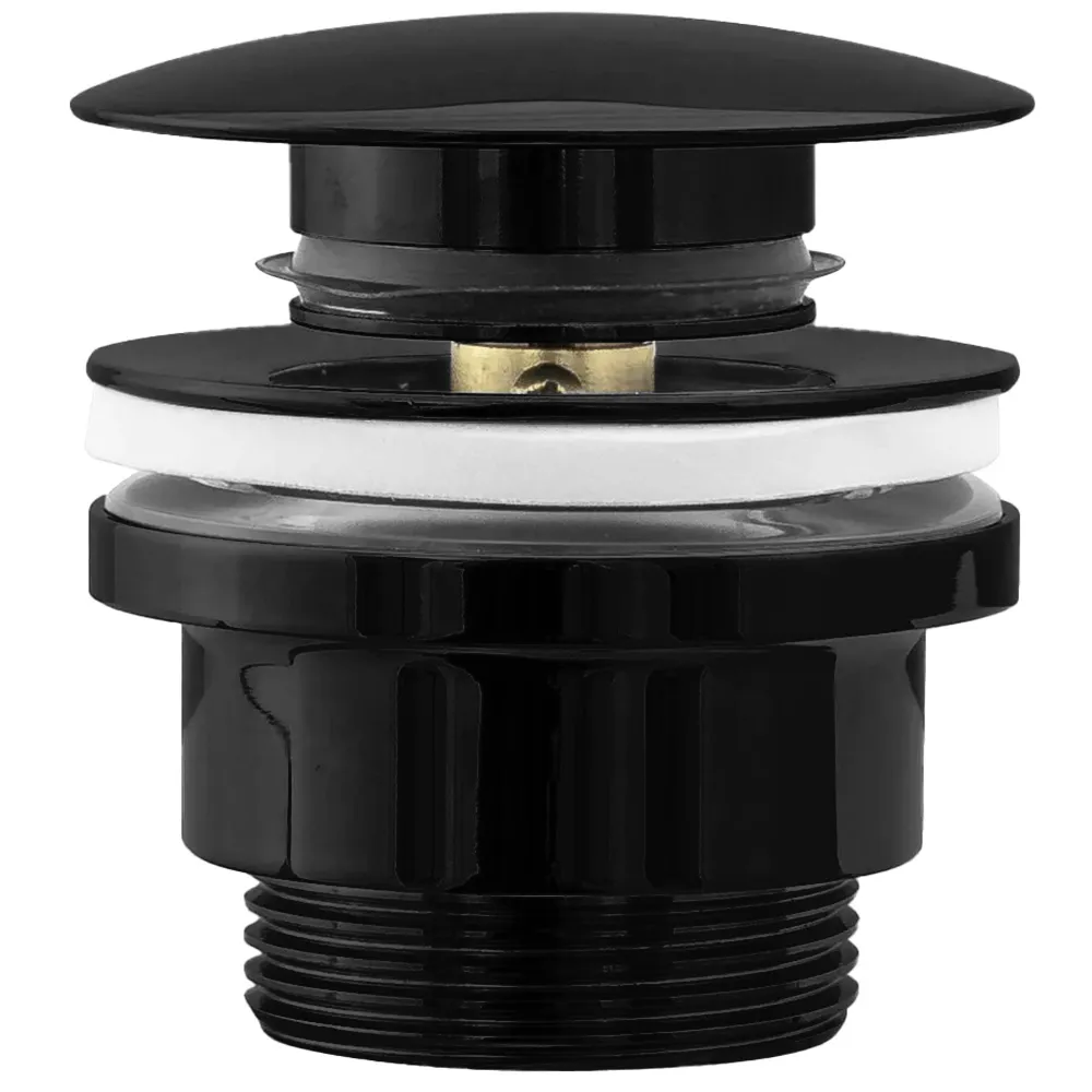 Dop pentru lavoar universal culoare negru lucios cu închidere click-clack model Ventil Black Metalic