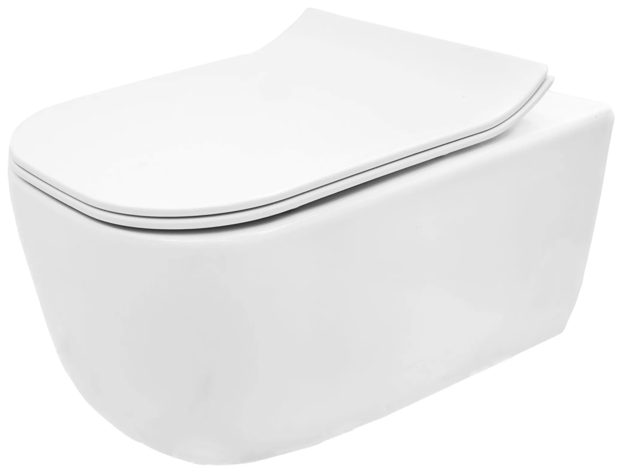 VASE WC ȘI BIDEURI - Vas wc suspendabil culoare alb model Mateo Rimless Duroplast Slim - Rea