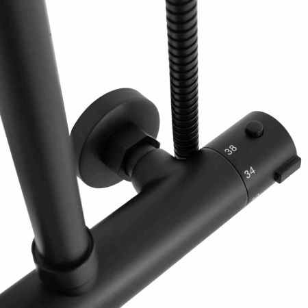 Set de duș culoare negru mat înălțime 100 cm material alamă/ABS model Bliss Black Mat [8]