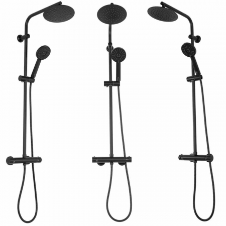 Set de duș culoare negru mat înălțime 100 cm material alamă/ABS model Bliss Black Mat [4]