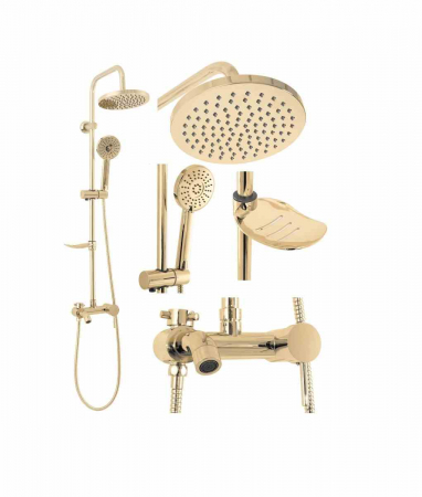 Set de duș culoare auriu înălțime 100 cm material alamă/ABS model Luis Gold [1]