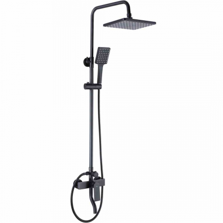 Set de duș culoare negru mat înălțime 122 cm material alamă/ABS model Hass Black Mat