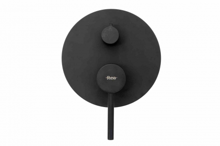 Set de duș încastrat în perete finisaj negru mat înălțime 16 cm model Lungo Black Matt [4]