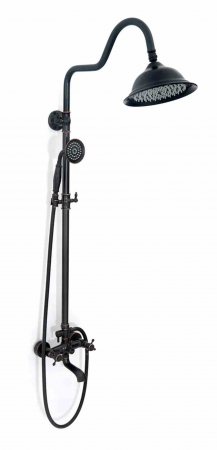 Set de duș culoare neagră înălțime 150 cm material alamă/ABS model Retro Old Black