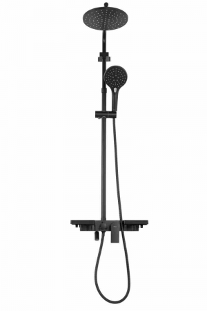 Set de duș culoare negru mat înălțime 117 cm material alamă/ABS model Santos Black Mat [3]