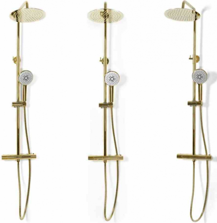 Set de duș culoare auriu înălțime 123 cm material alamă/ABS model Vincent Gold [2]