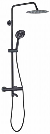 Set de duș cu termostat culoare negru mat înălțime 117 cm model Lungo Black Matt [3]