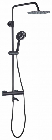 Set de duș cu termostat culoare negru mat înălțime 117 cm model Lungo Black Matt