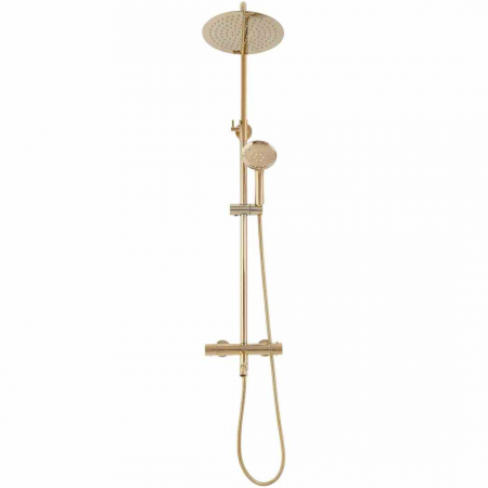 Set de duș cu termostat culoare auriu lucios înălțime 117 cm model Lungo Gold