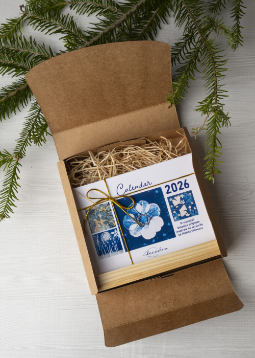 Calendar 2026 - cianotipii botanice cu suport de lemn [3]