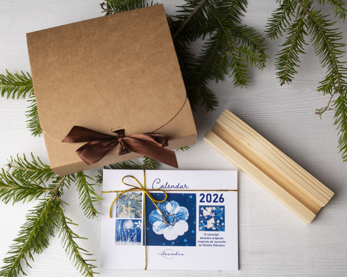 Calendar 2026 - cianotipii botanice cu suport de lemn [4]