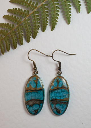 Colecția Armonia - cercei handmade oval albastru