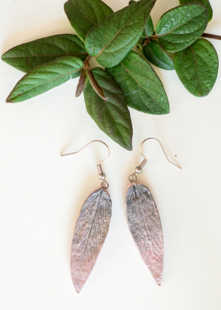 Colecția Natura - Cercei Salvia Roz-Gri