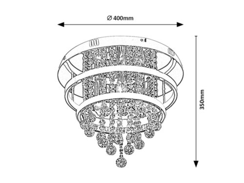 LUSTRA CRISTAL LED 1X32W 4000K + 3XE14 [2]