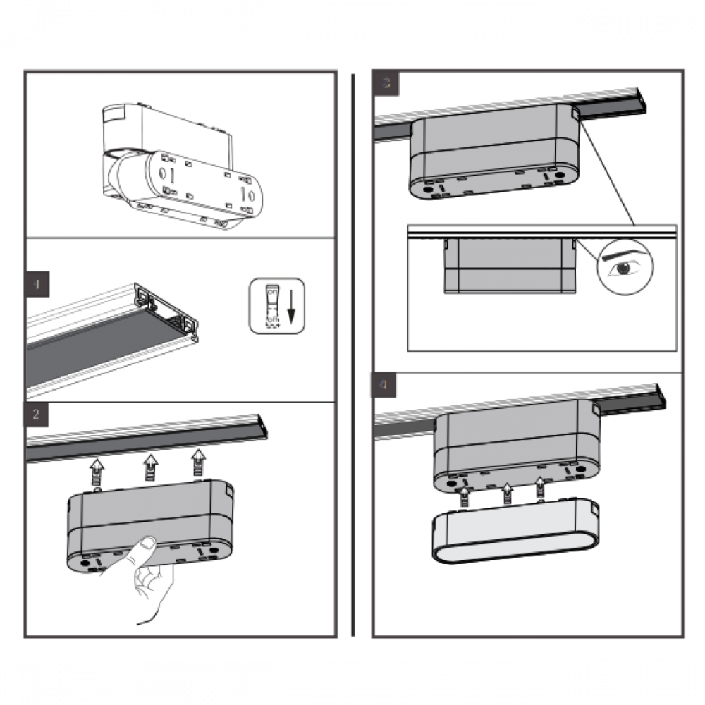 Accesoriu reglabil L-MBK pentru sina magnetica 2 CANALE [2]